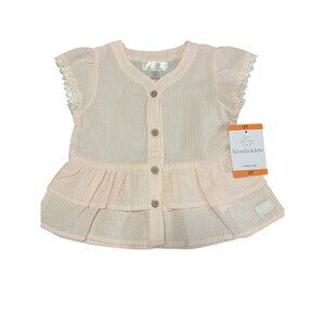 NWT Koala Kids 2T Lightweight Striped Peach Tiered Top Lace‎
